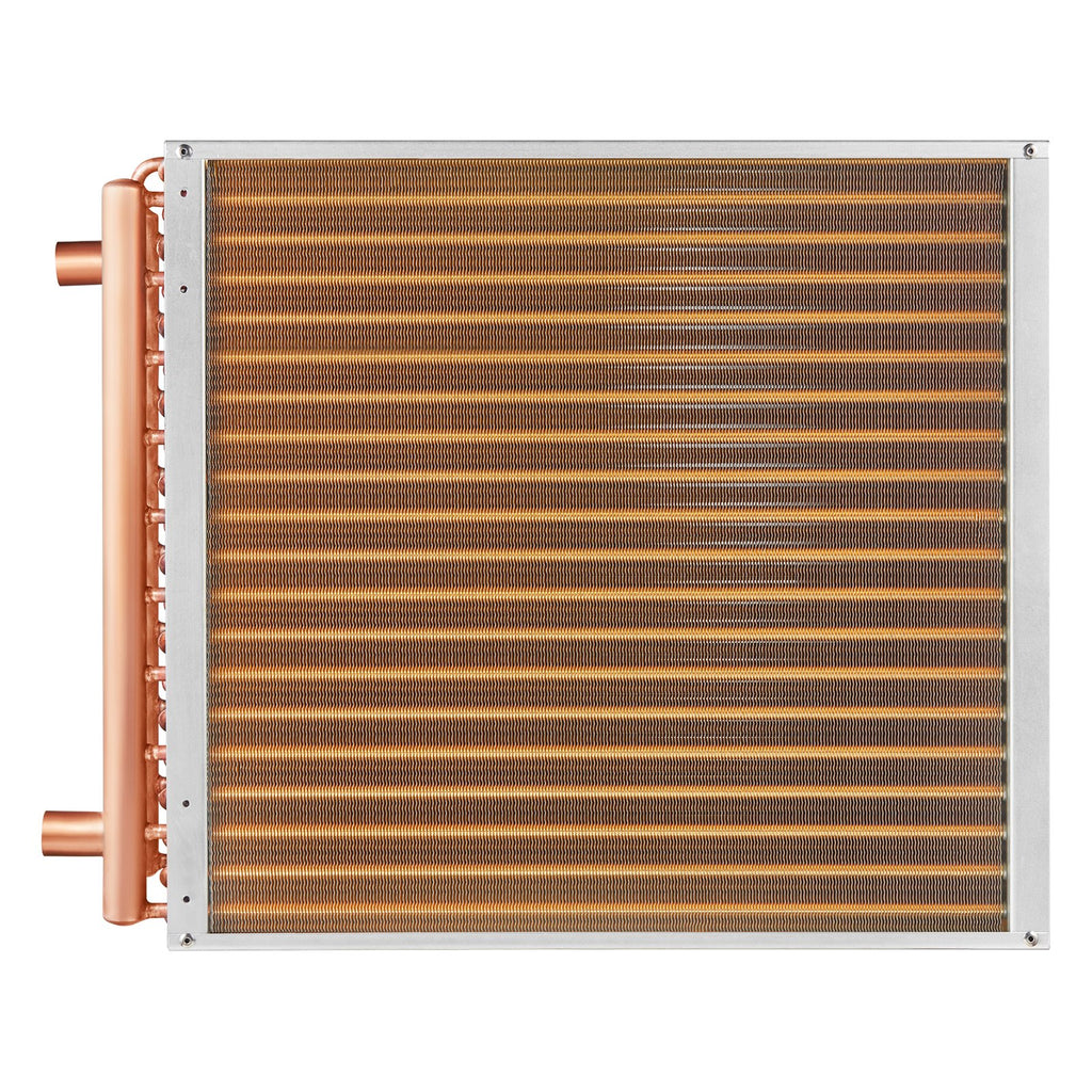 VEVOR 20"x 20" Heat Exchanger Water to Air 3-Row 3/8" Copper Ports 242 Fins
