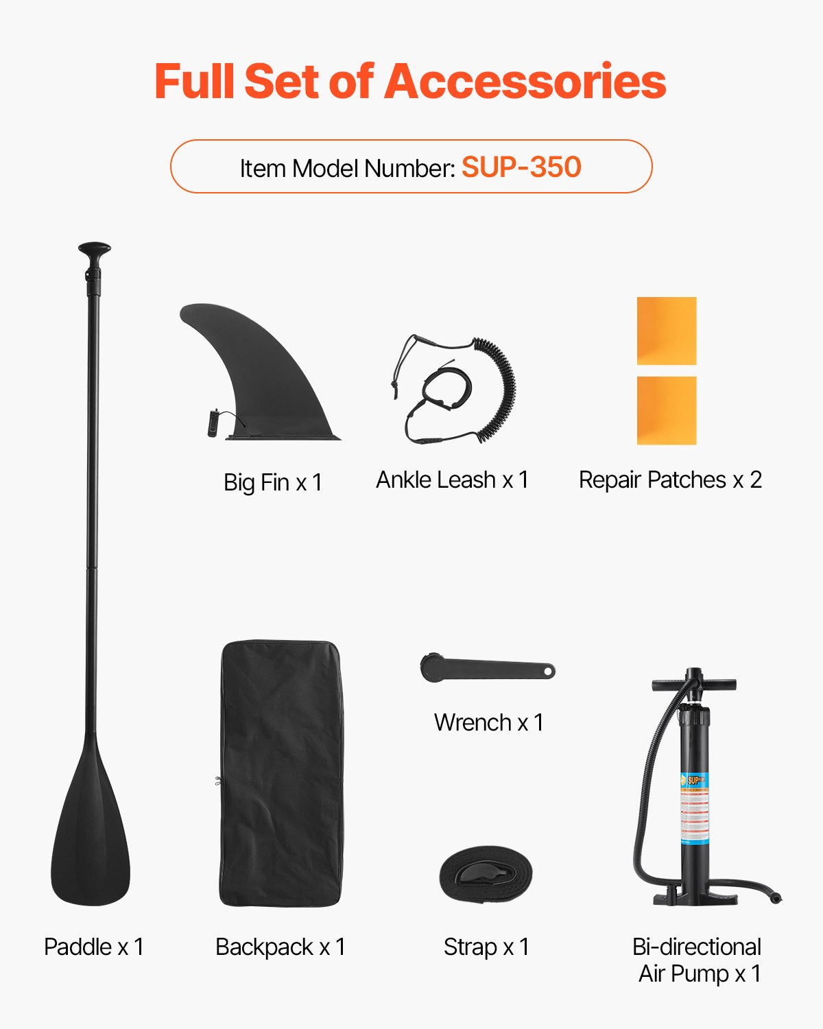VEVOR Inflatable Stand Up Paddle Board, 3.53m x 89cm x 15cm Wide Ultra-Light SUP Paddleboard, All Accessories Included, Pump, Paddle, Fin, Backpack, Ankle Leash, Strap, Non-slip Deck for Youth, Adults