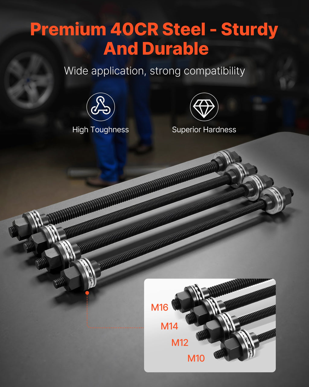 VEVOR Pull and Press Sleeve Kit, 26 PCS, Steel Bush Removal Insertion Sleeve Tools with Carrying Case, Compatible with LCV and HGV Engines, for Removing and Installing Bushings, Bearings, and Seals