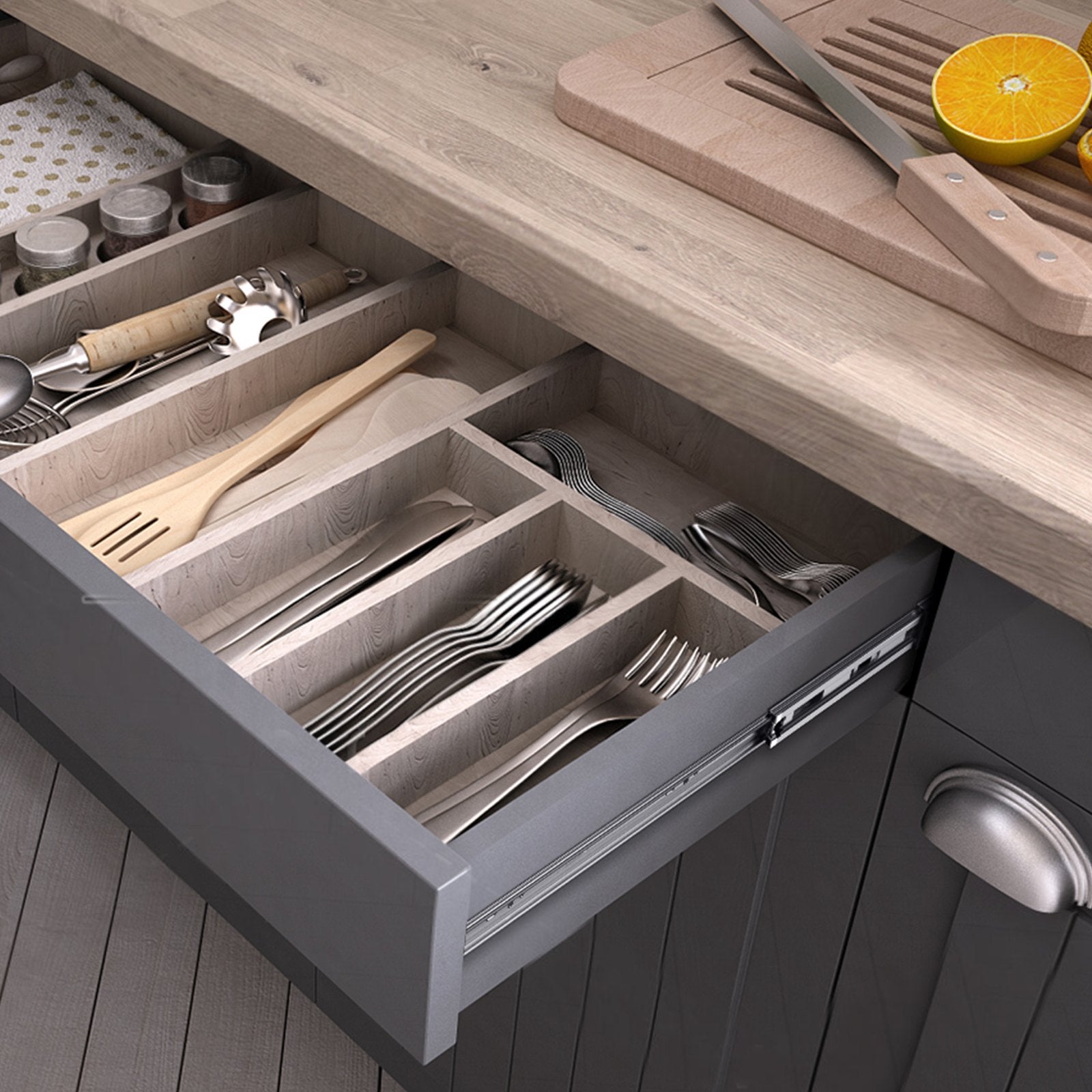 VEVOR 10 Pairs of 609.6mm Drawer Slides Side Mount Rails, Heavy Duty Full Extension Steel Track, Soft-Close Noiseless Guide Glides Cabinet Kitchen Runners with Ball Bearing, 100 Lbs Load Capacity