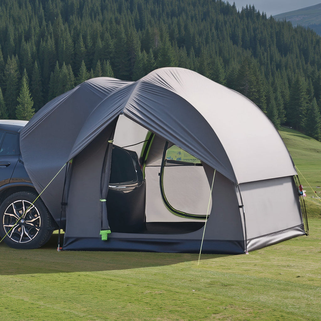VEVOR SUV Tent for Camping, 8FT L x 8FT W, Waterproof PU2000mm Spacious Double Layer Design for 5-8 Person, SUV Camping Tent with Mesh Windows, Includes Rainfly & Storage Bag, for Outdoor Activities
