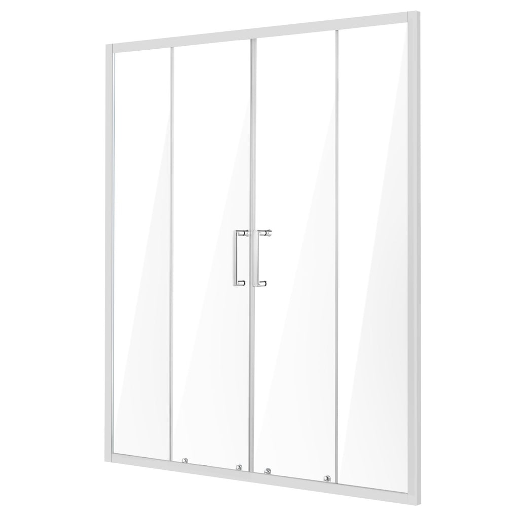 VEVOR Semi-frameless Double Sliding Shower Door SGCC Tempered Glass 1/4" Chrome