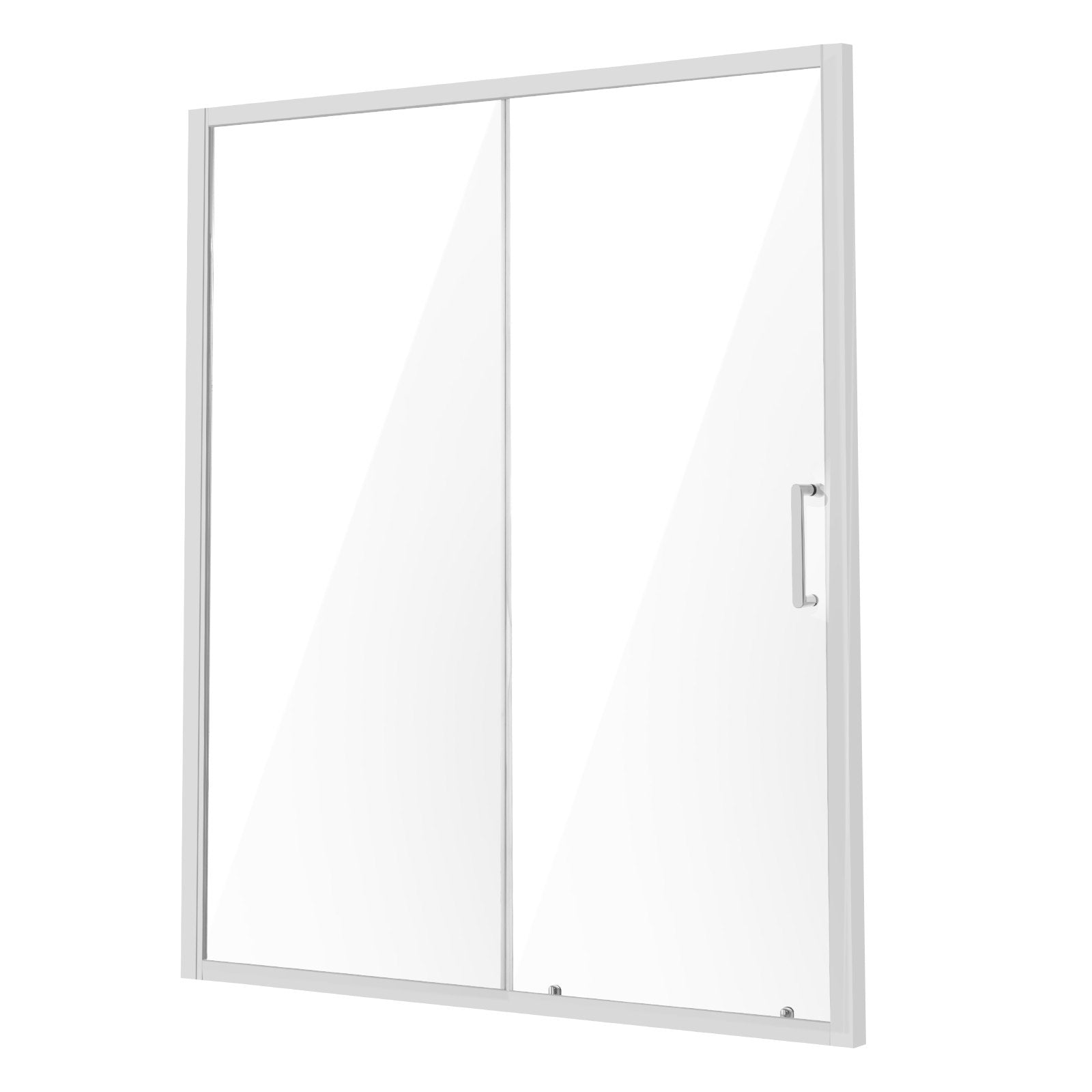 VEVOR Semi-frameless Shower Door 57.7-59" x 70" SGCC Tempered Glass 1/4" Chrome