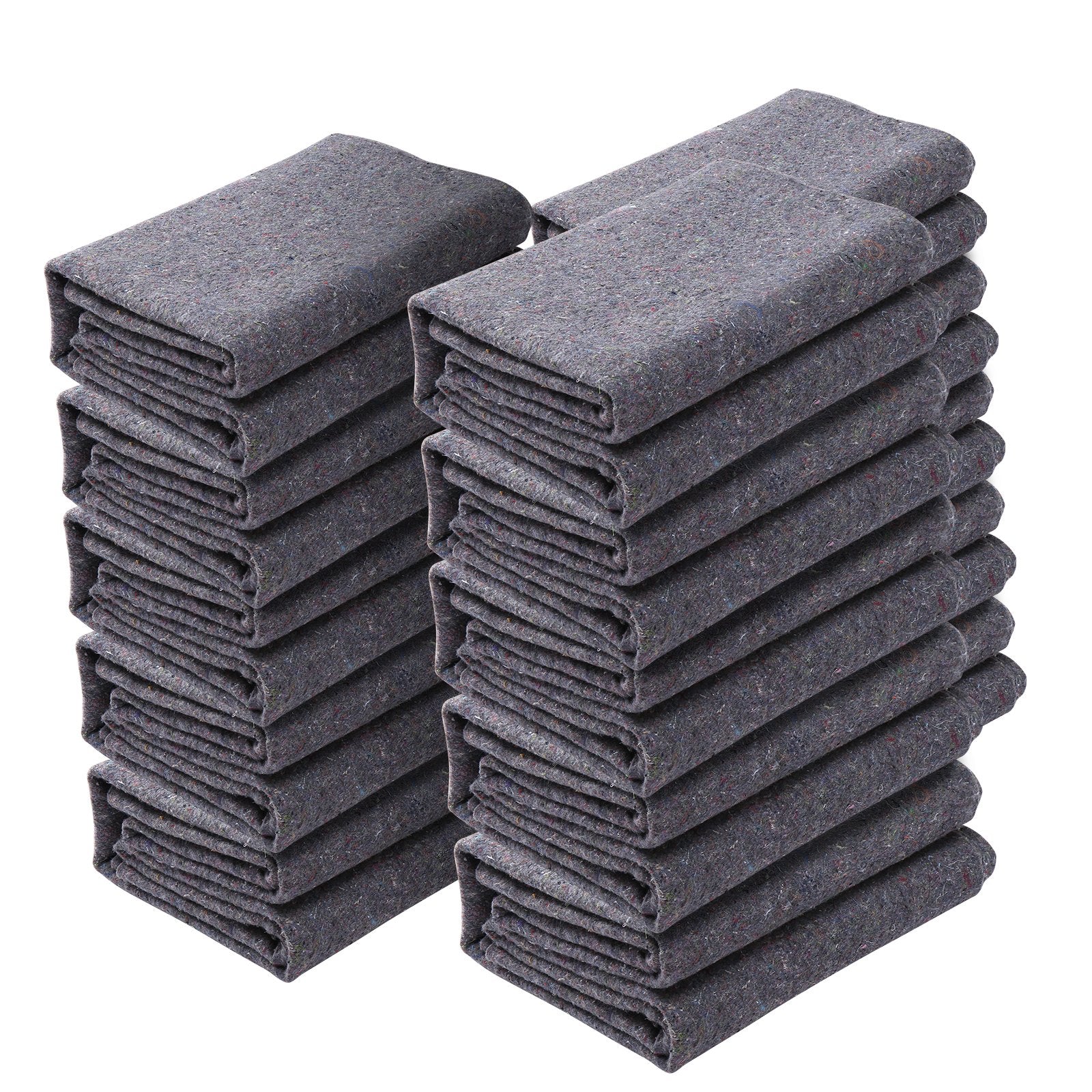 VEVOR Moving Blankets, 1829 x 1372 mm, 12 kg/dz Weight, 12 Pack, Professional Recycled Cotton Packing Blanket, Large Heavy Duty Shipping Mover Pads Perfect for Protecting Furniture, Floors, Appliances
