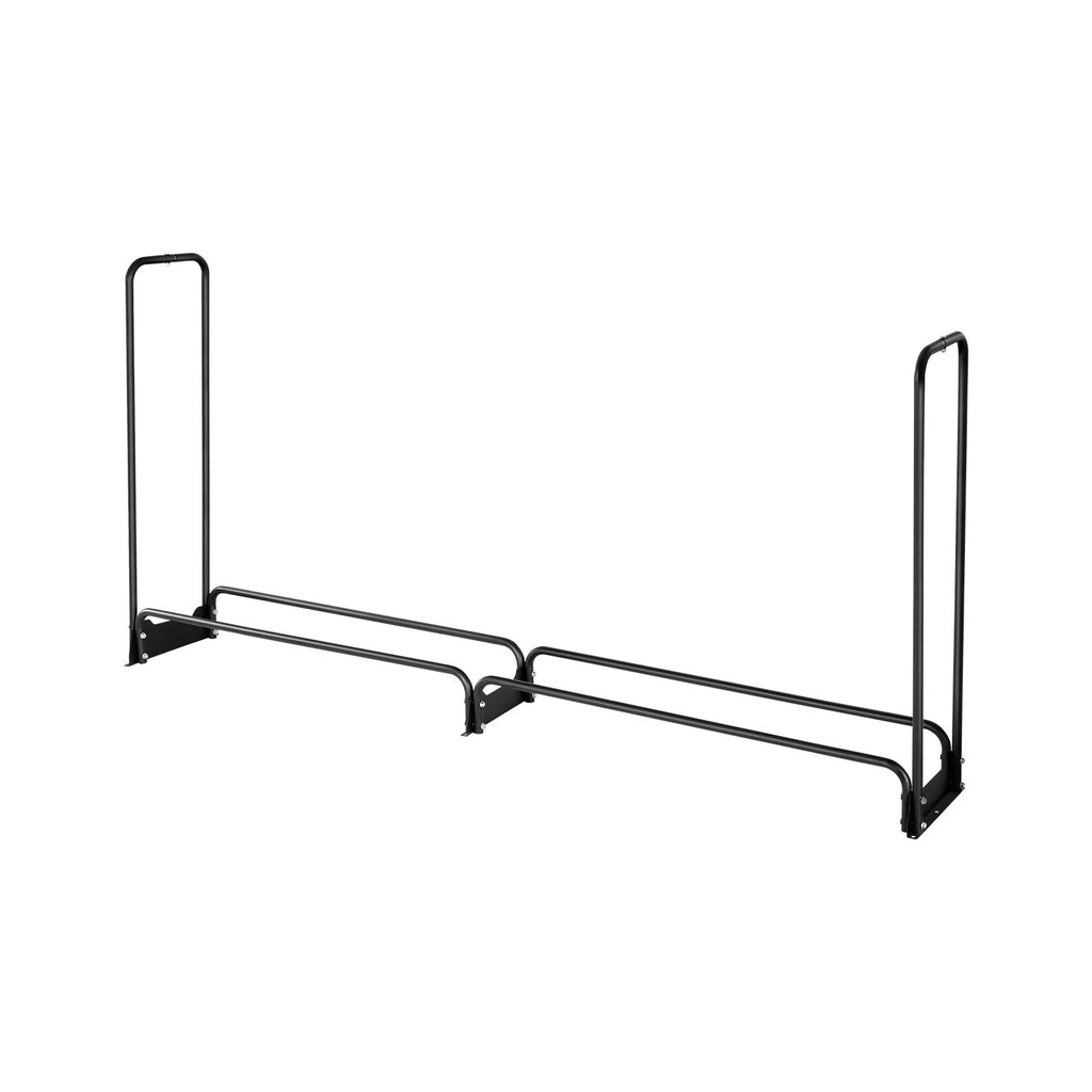 VEVOR Firewood Rack with Waterproof Cover, 257 x 36 x 117 cm Outdoor Firewood Holder, 660lb Weight Capacity, 1/2 Cord Log Holder, Half-Covered, Powder-coated Wood Storage Rack for Fireplace Deck