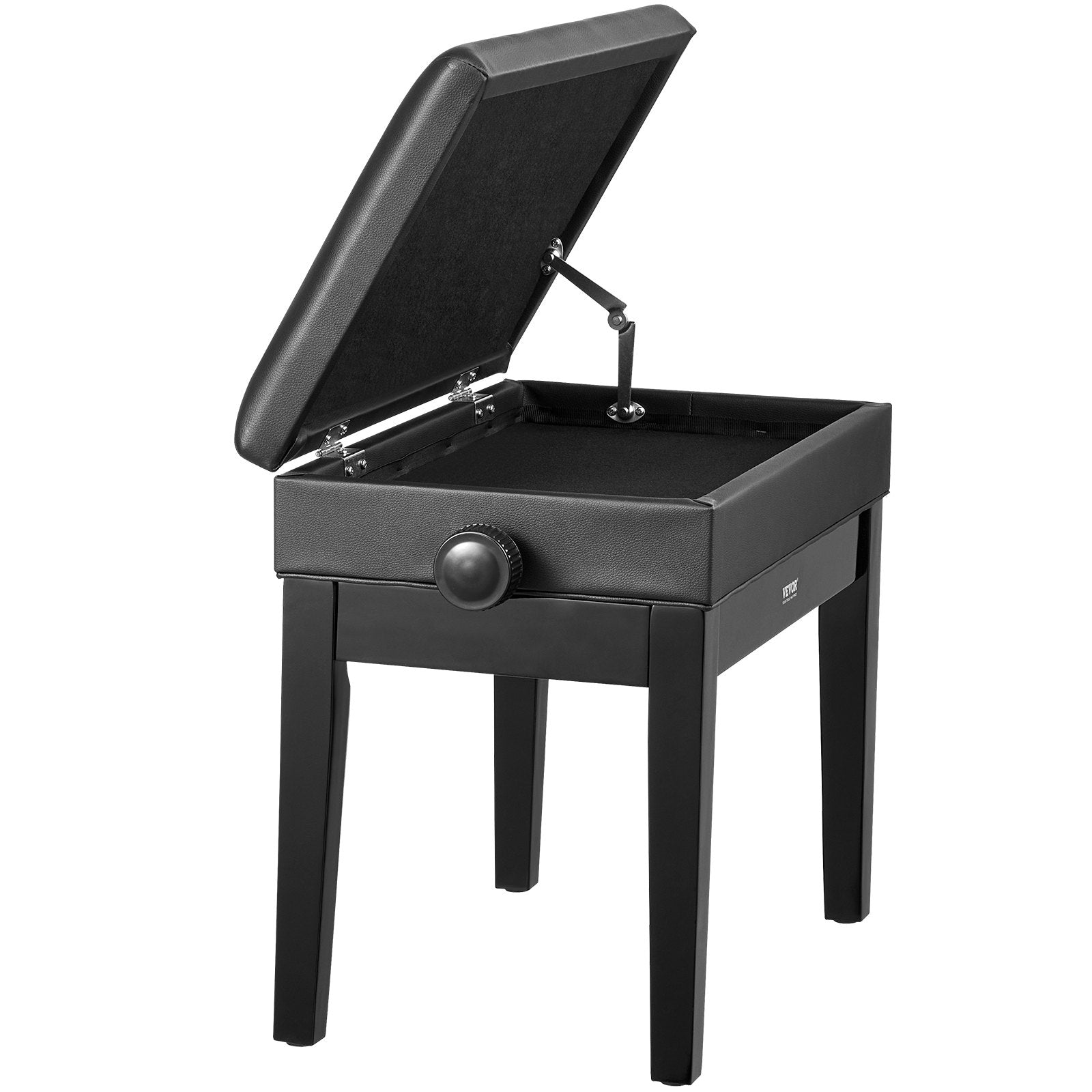 VEVOR Piano Bench, Keyboard Piano Chair with 19.3"-22.8" Adjustable Height, Padded Cushion, Storage Compartment for Music Books, Heavy Duty Wooden Piano Stool Seat, for Vanity, Living Room, Bedroom