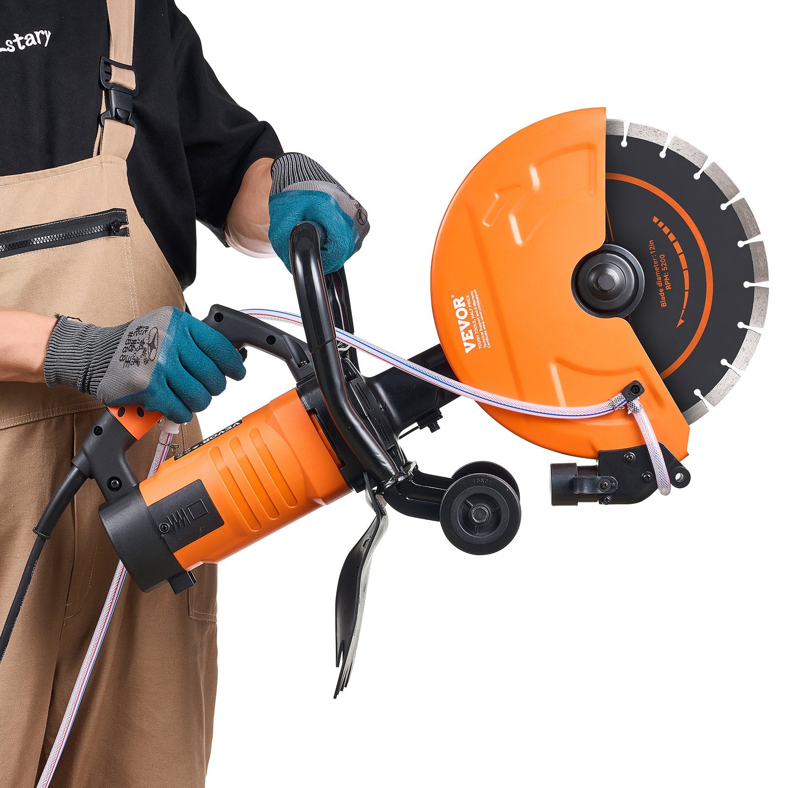 VEVOR 30.48cm Electric Concrete Saw Wet/Dry Saw Cutter with Water Pump and Blade