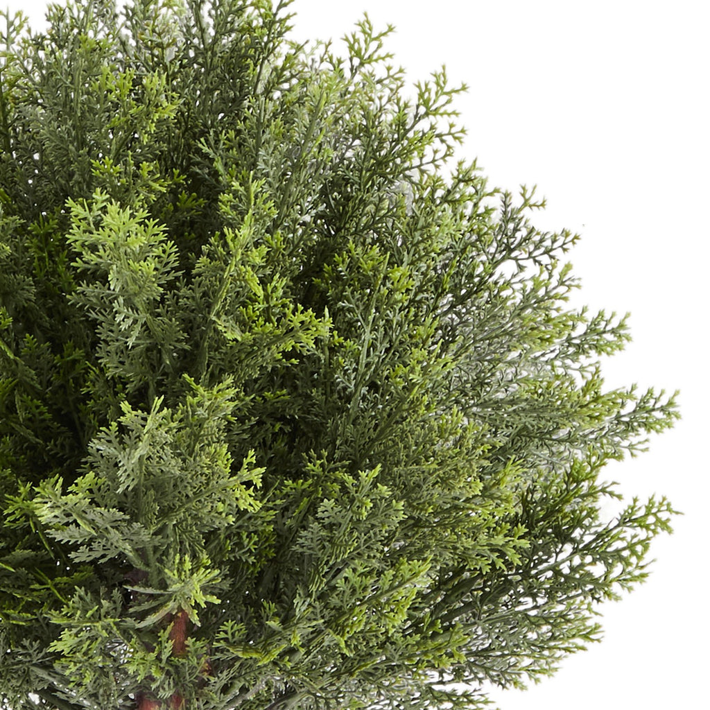 VEVOR Artificial Topiary Cypress Trees with Ground Spike, 2 Set 406mm Faux Shrubs & Bushes Potted Plants, Fake Silk Tree Look Real for Decor Front Porch Outdoor Indoor Patio Garden Balcony Backyard