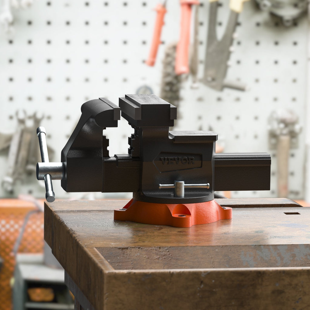 VEVOR 16.7cm Bench Vise Anvil Swivel Locking Base Heavy Duty Ductile Iron Vice