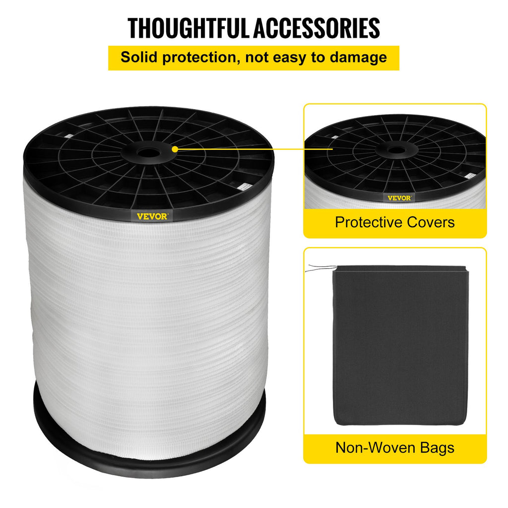 VEVOR 6000Lbs Polyester Pull Tape, 528\' x 1\" Flat Tape for Wire & Cable Conduit Work Variable Functions, Flat Rope for Pulling/Loading/Packing in Any Weather CONDITON