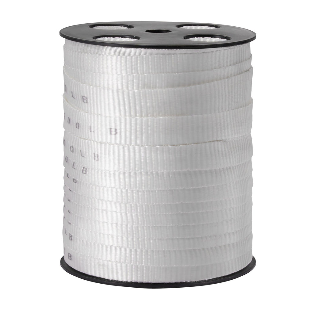 VEVOR Polyester Pull Tape, 1.9 cm x 80.8 m Mule Tape Flat Rope, 1134 kgf Tensile Capacity, Printed Webbing Cable Pulling Tape for Packaging, Gardening, Commercial Electrical, Conduit Work, White