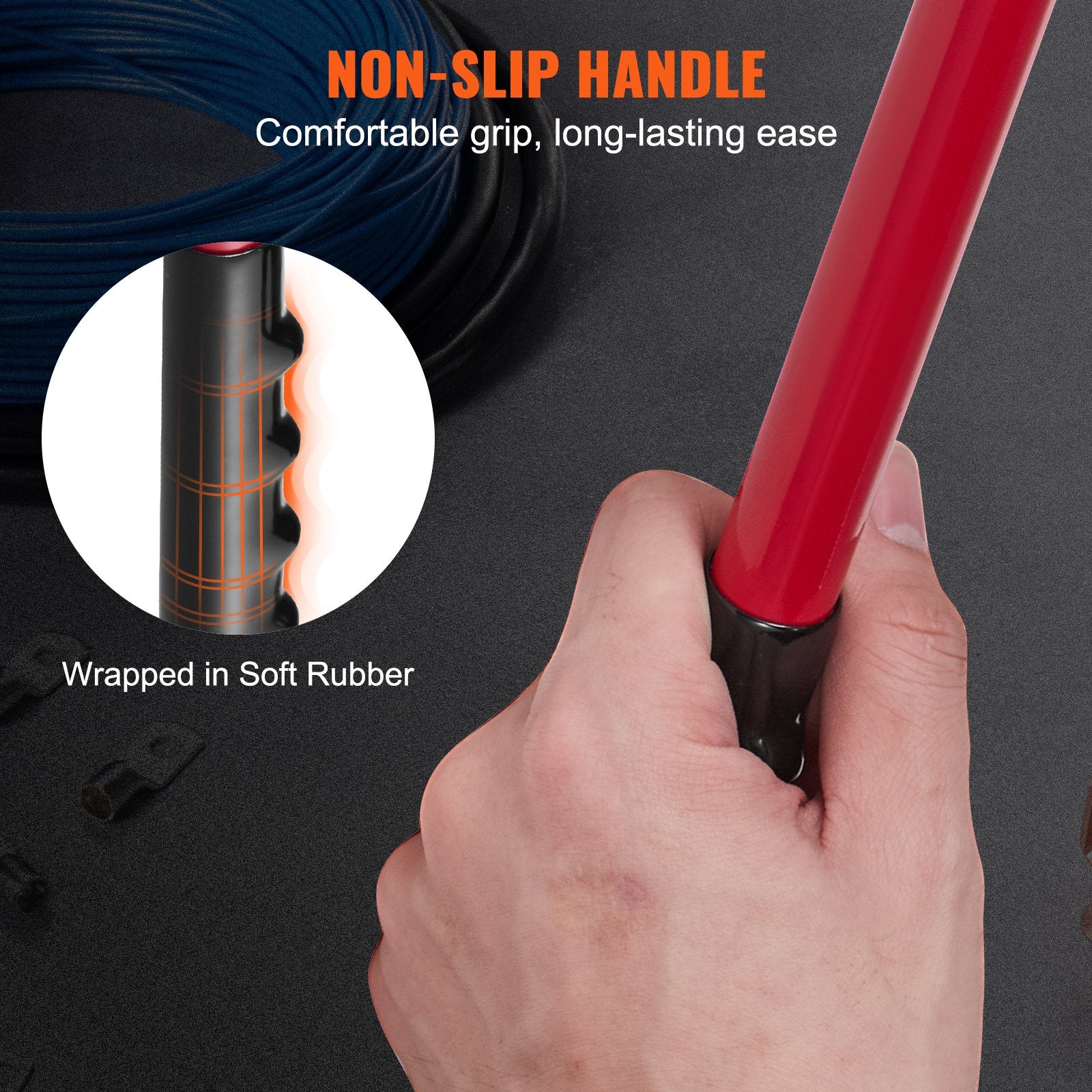 VEVOR Battery Cable Lug Crimping Tool, 10-1/0AWG Aluminum Terminal Battery Lug Crimper, with 60PCS Aluminum Ring Connectors Terminals 6 Wire Sizes Crimping Die, for Heavy Duty Wire Lugs