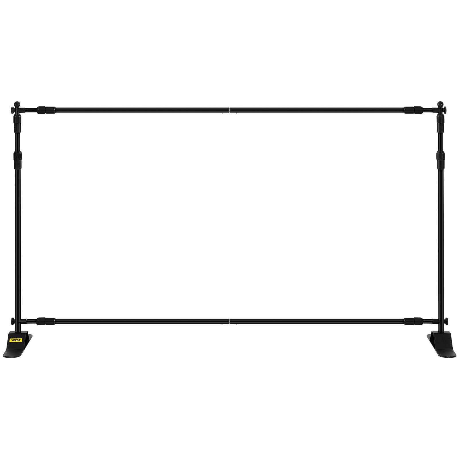 VEVOR Telescopic Backdrop Banner Stand 8' x 8' Banner Stand Adjustable Step and Repeat Backdrop Banner Stand Retractable Banner Stand with Carrying Bag (8 ft)