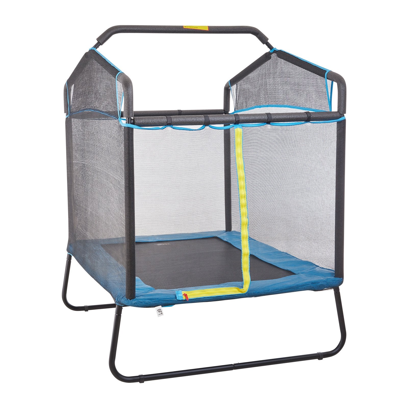 VEVOR 6FT Trampoline for Kids, 72" Indoor/Outdoor Toddlers Trampoline, Mini Baby Trampoline with Safety Enclosure Net, Gymnastics Bar, Hammock, Recreational Trampoline Birthday Gift for 3+ Years Kids