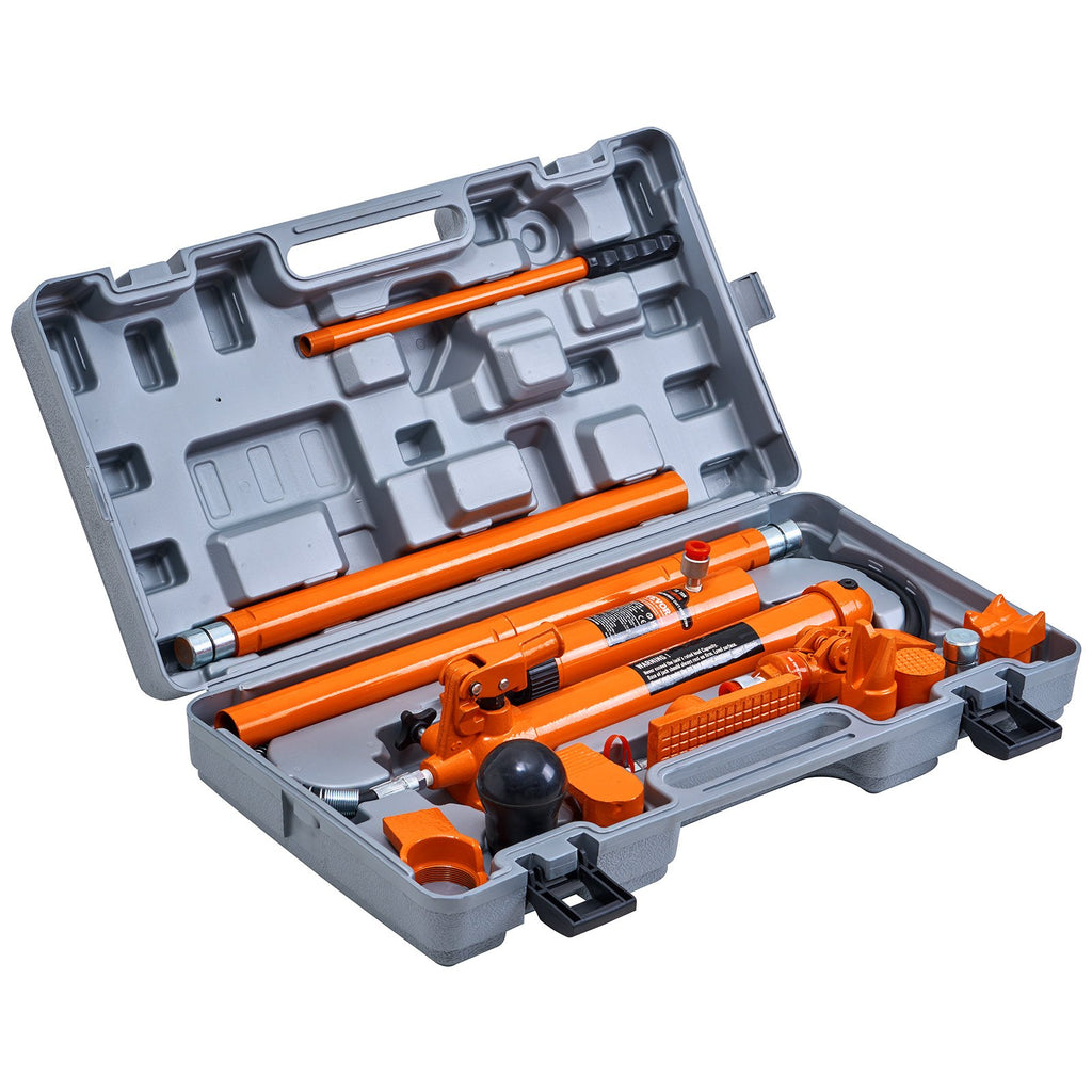 VEVOR 10 Ton Porta Power Kit, Portable Hydraulic Jack with 4.6 ft/1.4 m Oil Hose, Auto Body Frame Repair Kit with Storage Case for Car Repair, Truck, Farm