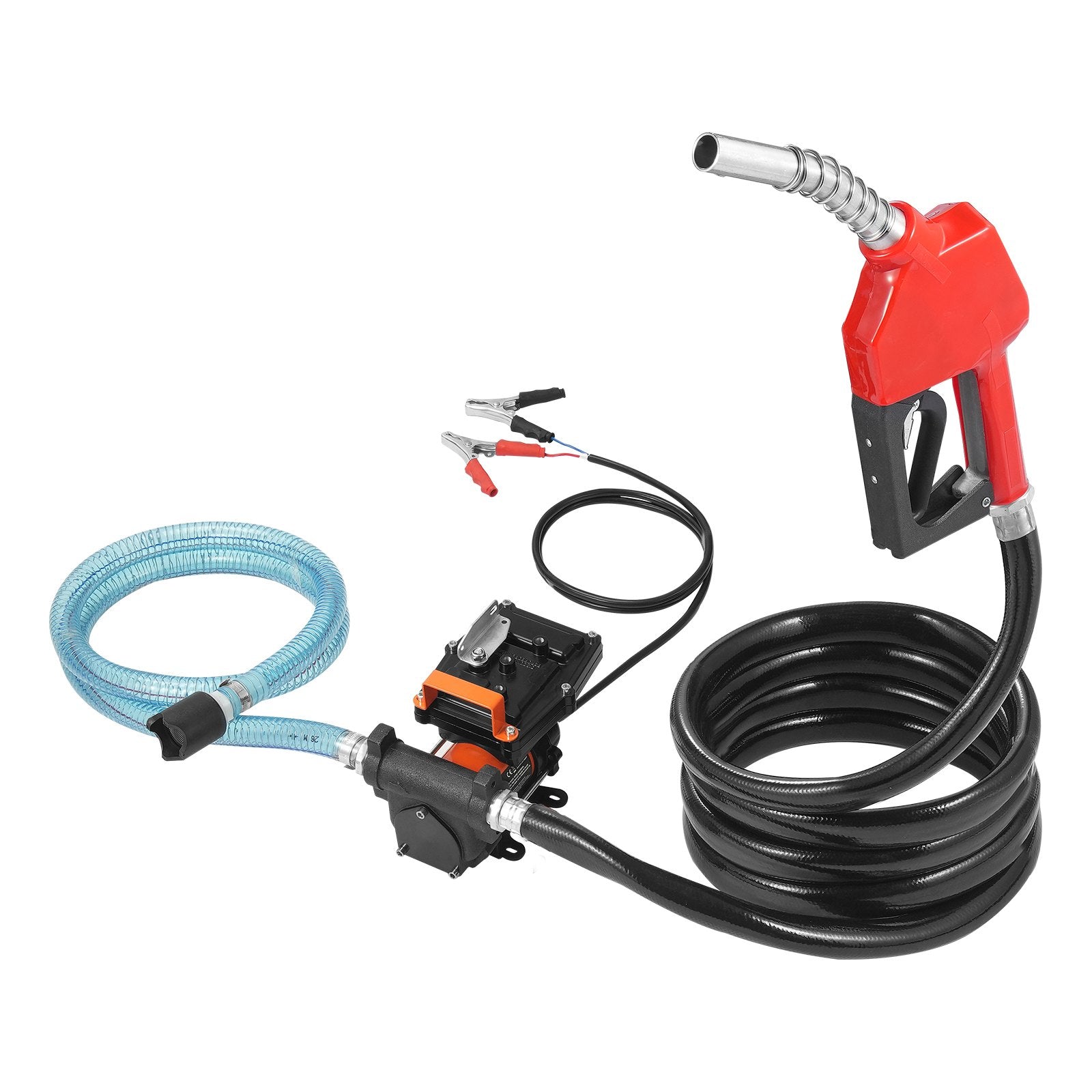 VEVOR Fuel Transfer Pump 12V 15 GPM 1/4 HP Diesel Pump with Auto Fuel Nozzle