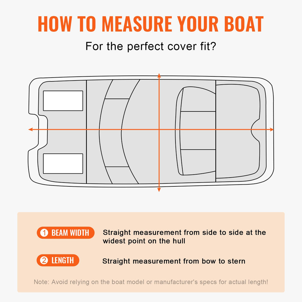 VEVOR Pontoon Boat Cover 800D Waterproof Trailerable 23-24 ft with Storage Bag