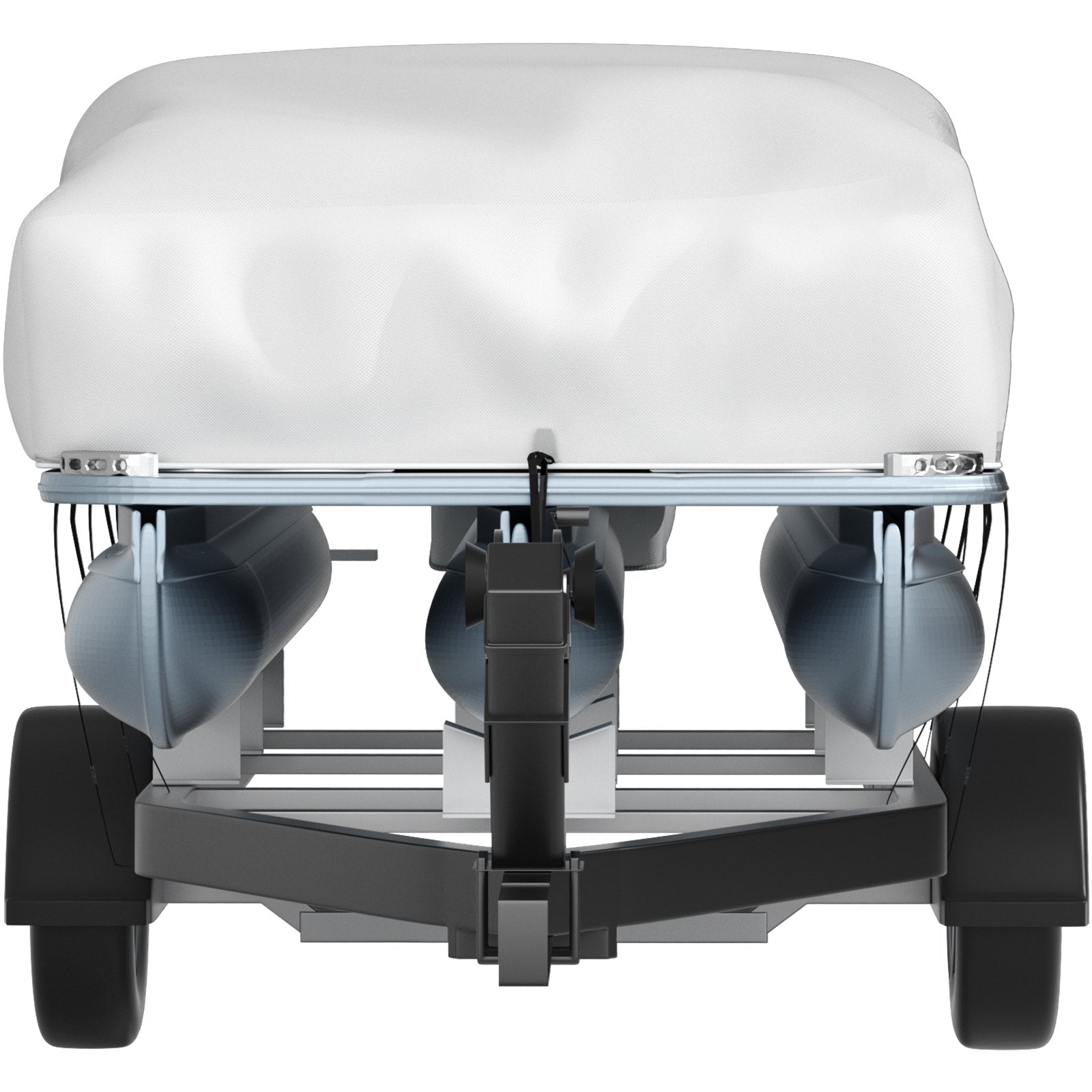 VEVOR Pontoon Boat Cover, Fit for 25\'-28\' Boat, Heavy Duty 600D Marine Grade Oxford Fabric, UV Resistant Waterproof Trailerable Boat Cover with 2 Support Poles and 7 Wind-Proof Straps, Gray