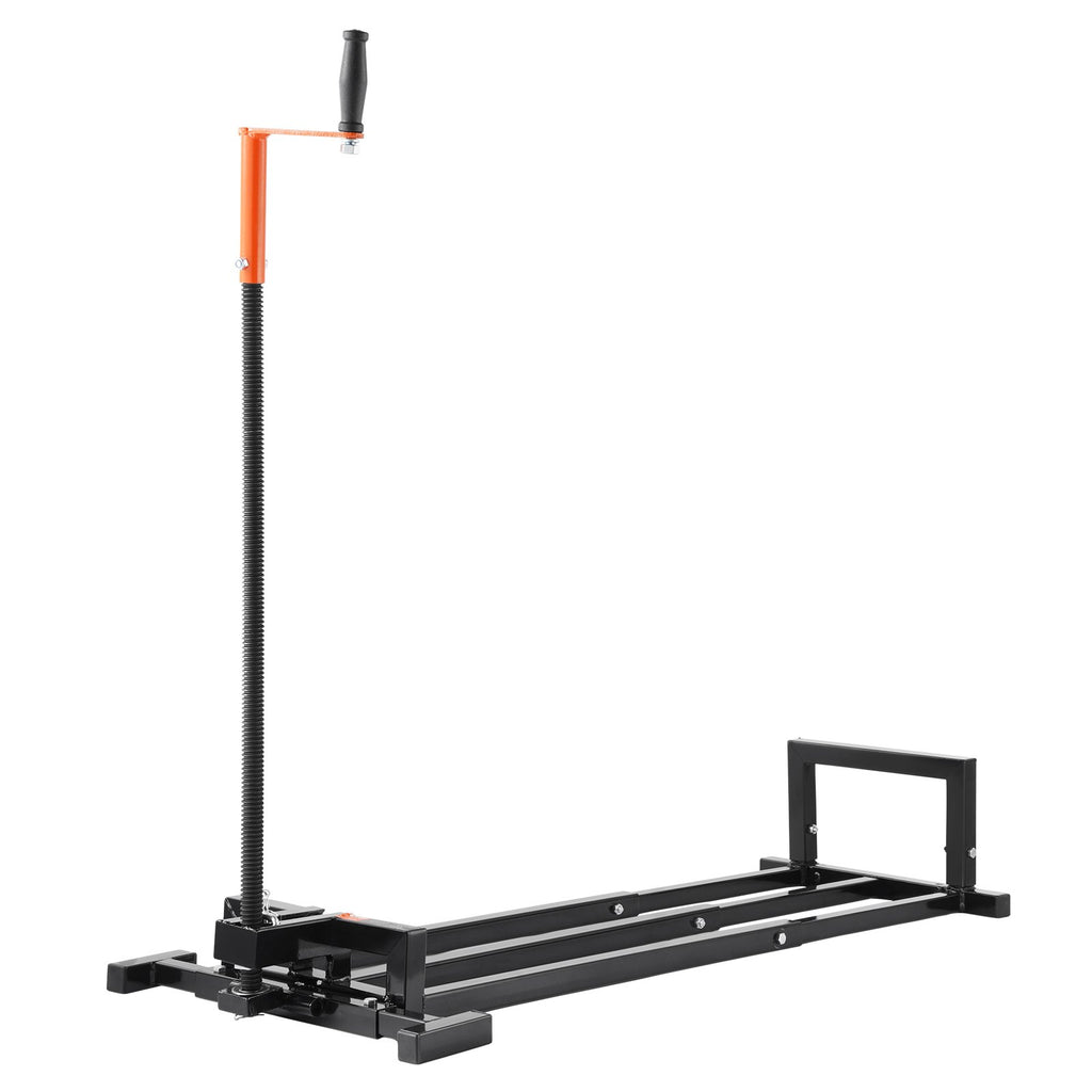 VEVOR Ride on Lawn Mower Lift Jack, 880 Lbs Weight Capacity, Telescopic Maintenance Jack with Crank Handle & Power Tool Handle, Foldable Lawn Tractor Lifter for Lawn Mowers and Garden Tractors, Black
