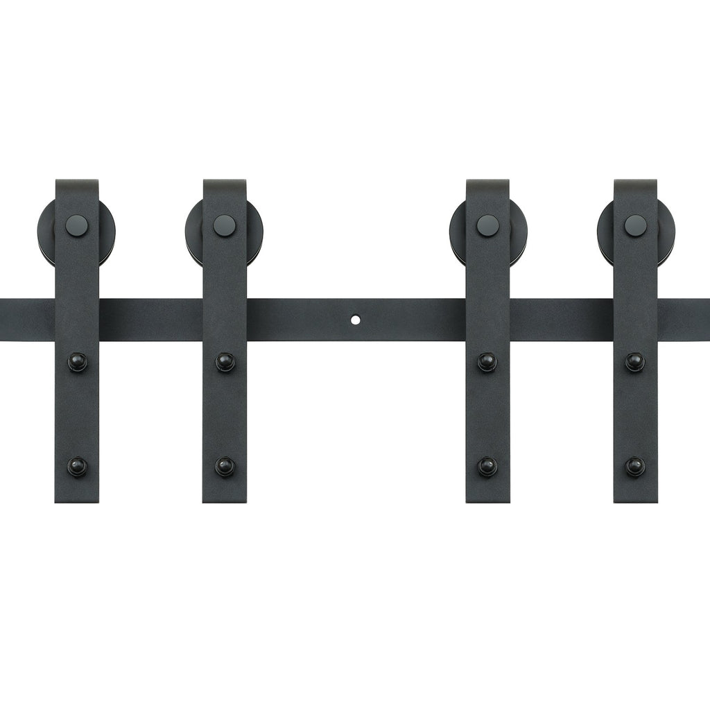 VEVOR 2440 mm Sliding Barn Door Hardware Closet Track Kit for Double Doors J Hanger