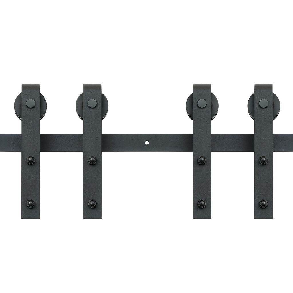 VEVOR 2440 mm Sliding Barn Door Hardware Closet Track Kit for Double Doors J Hanger