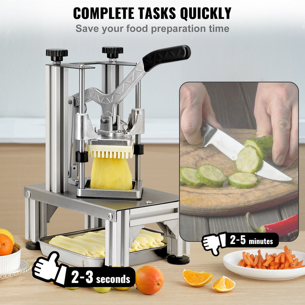 VEVOR Commercial Vegetable Dicer Vegetable Chopper 4 Blades French Fry Cutter