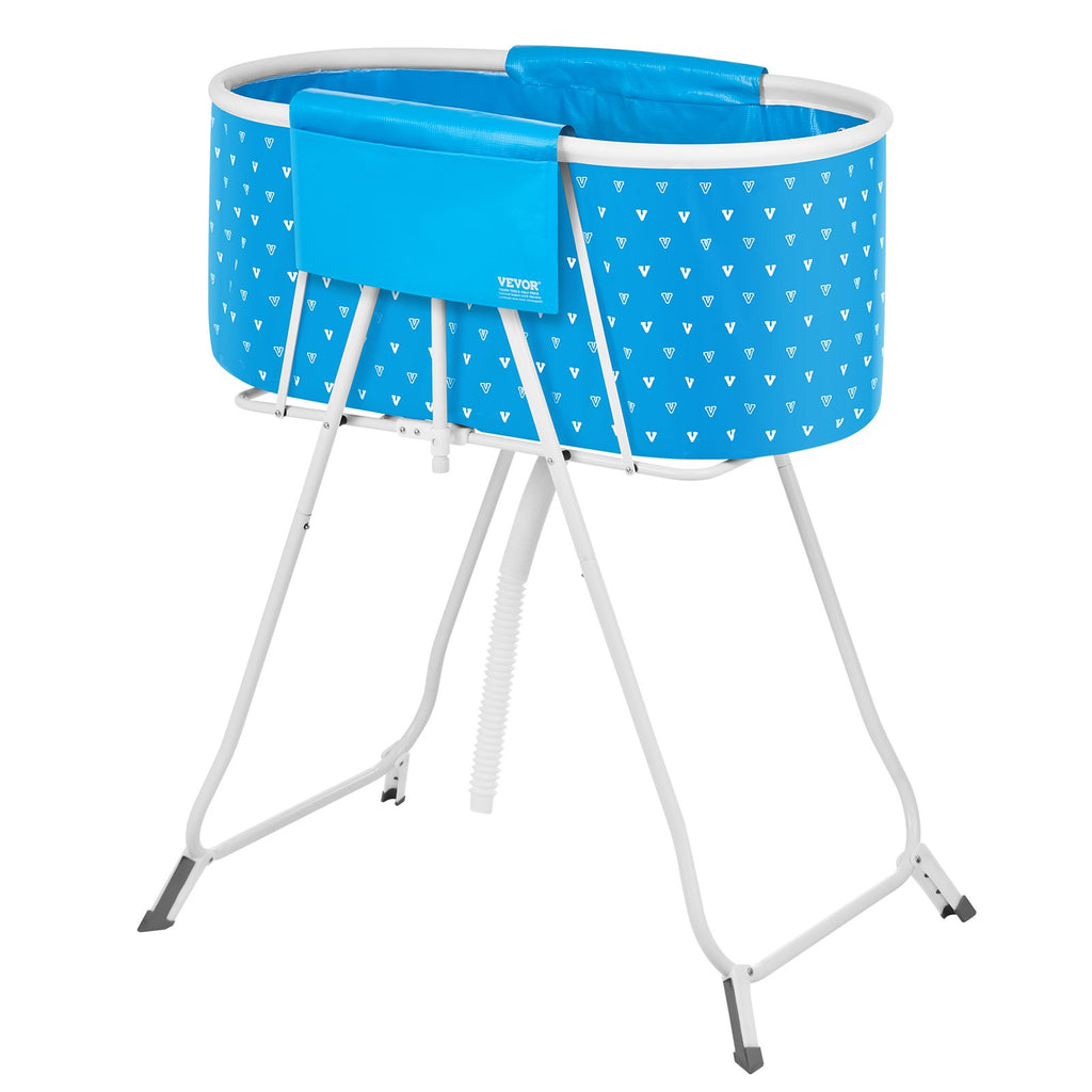 VEVOR Portable Dog Bathtub, Elevated & Foldable Space-saving Pet Shower Station with Quick Drainage, Bathing Tub for Washing & Grooming Small and Medium Size Dogs and Cats Indoor & Outdoor, Light Blue