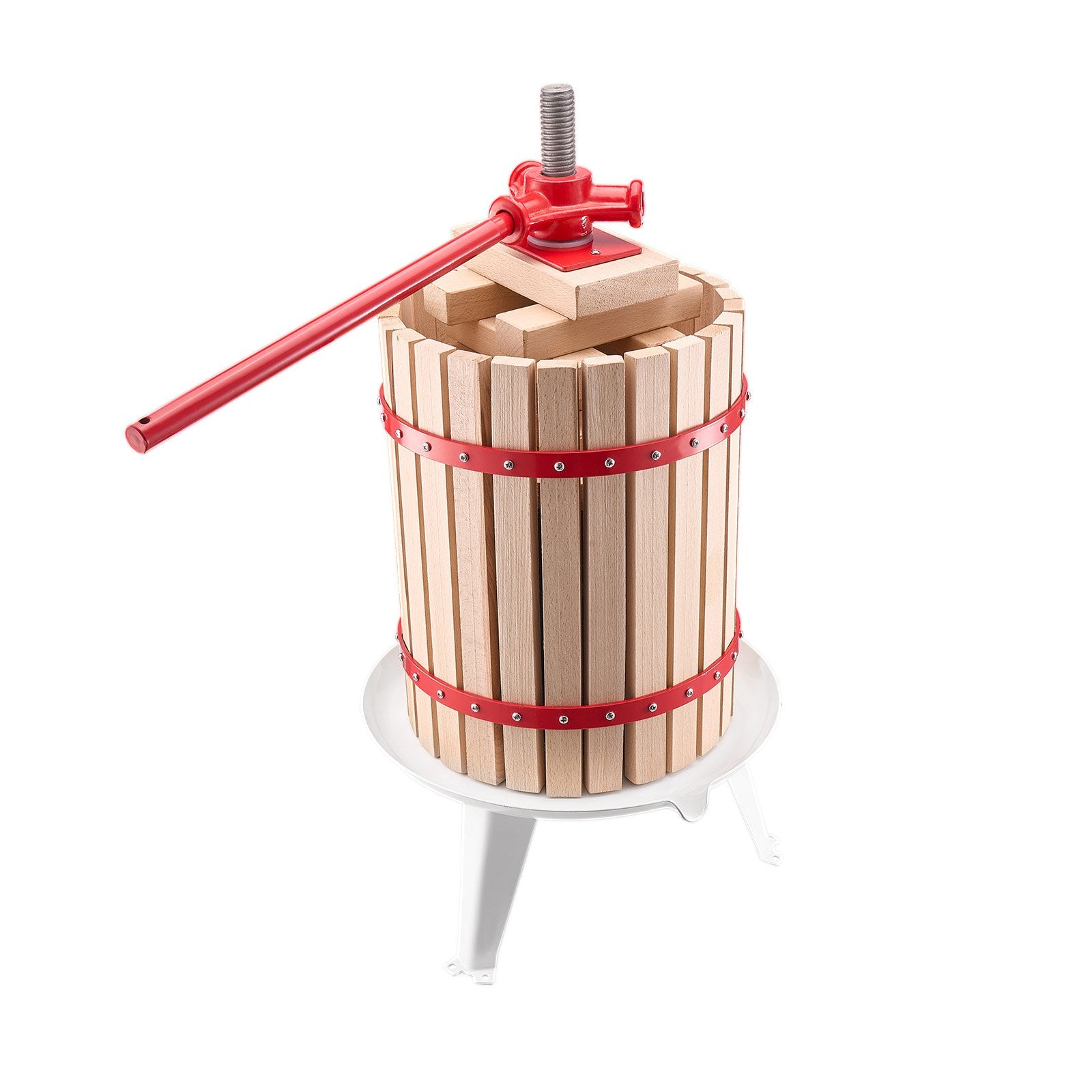 VEVOR Fruit Wine Press Manual Press for Wine Making 4.75 Gal/18L Wood Basket