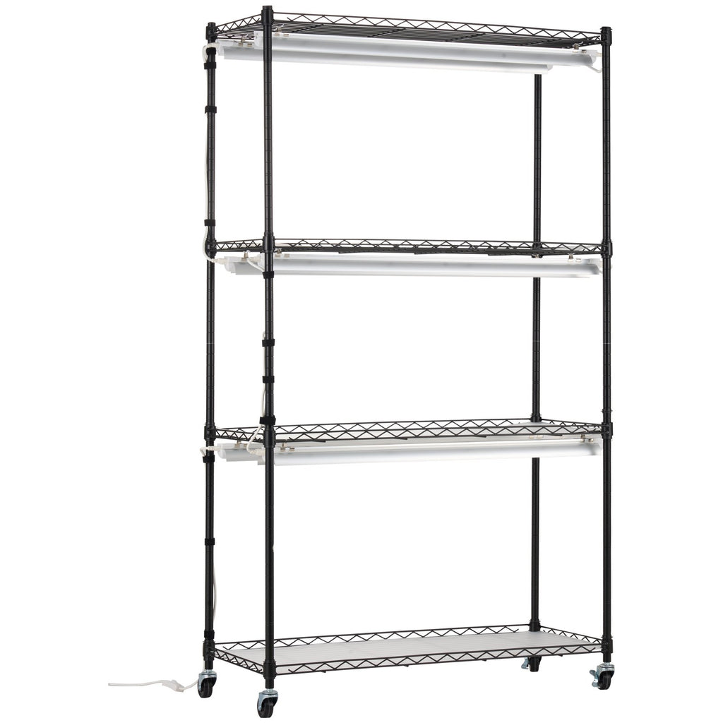 VEVOR Plant Stand with Grow Lights 4 Tiers 180W 150 cm Tall Plant Grow Shelf