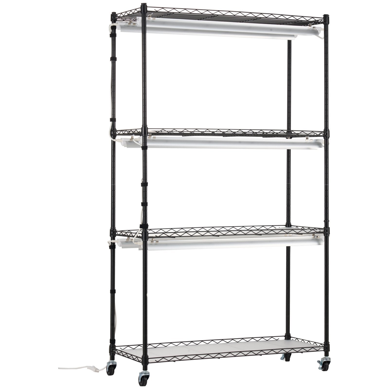 VEVOR Plant Stand with Grow Lights 4 Tiers 180W 150 cm Tall Plant Grow Shelf