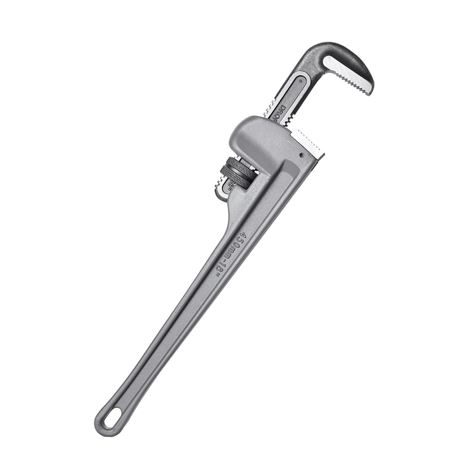 VEVOR Pipe Wrench, 18" Aluminum Straight Pipe Wrench, Adjustable Plumbing Wrench, with High Strength Jaw and Ergonomic Handle, Easy to Carry, Hangable Design, for Water Pipes, Automotive Repairs