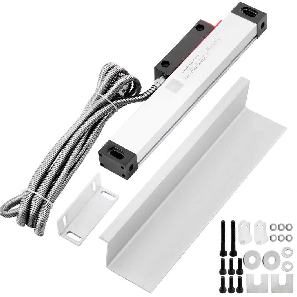 VEVOR Lathe Linear Scale 150 mm Linear Glass Scale, High Accuracy 0.0002" Optical Length, Precision Linear Scale, Aluminum Body for Drilling, Grinding, Mill Milling Lathe machine with Accessories