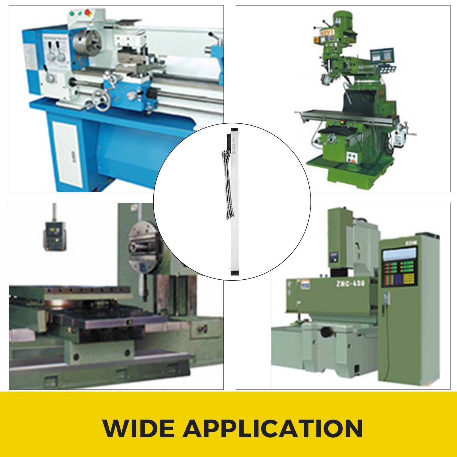 VEVOR 1 Axis Lathe Linear Scale 550mm with Accuracy 0.0002" Optical Length Precision Linear Scale Aluminum Body for Mill Milling Lathe Machine with Accessories (550mm(22"))