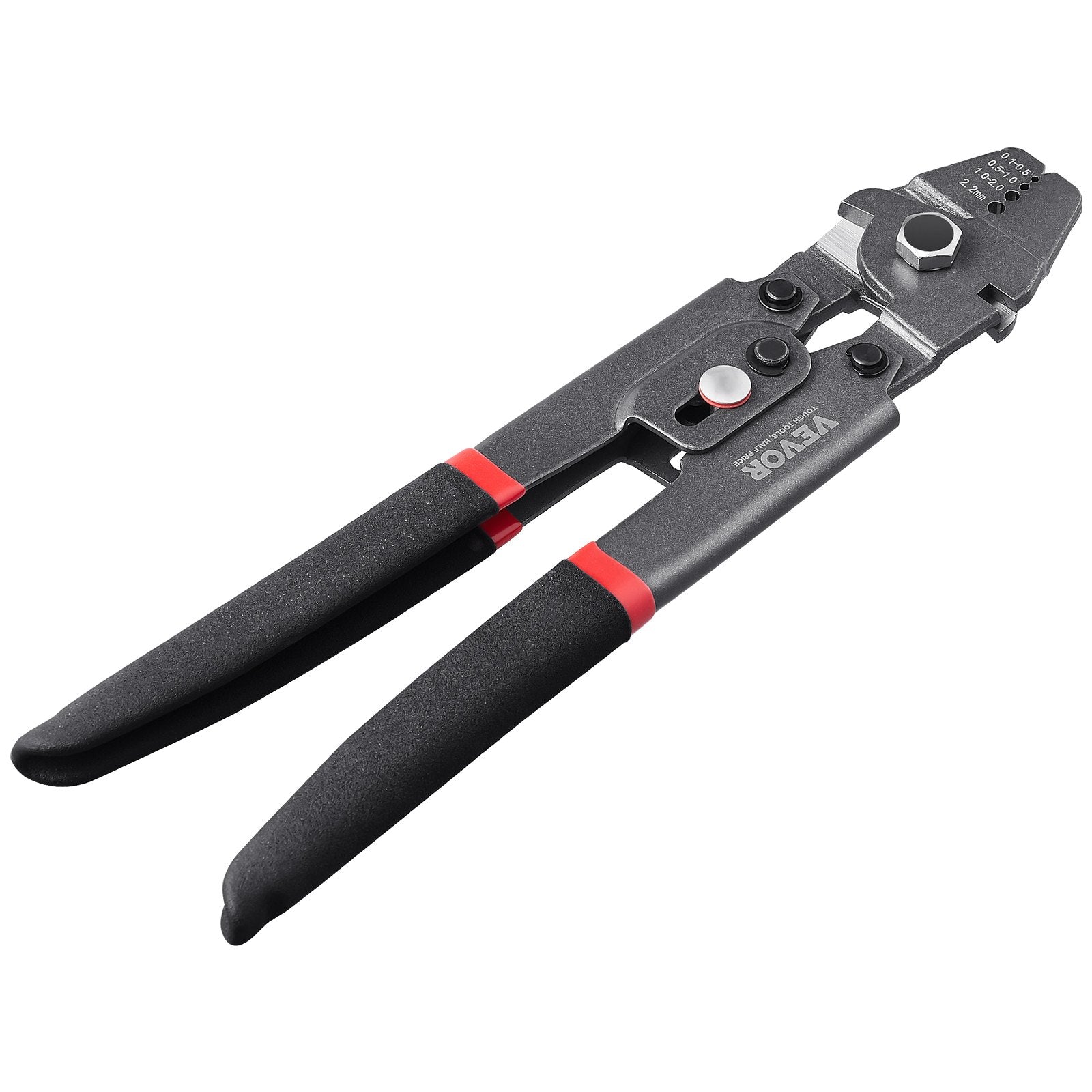 VEVOR Crimping Tool, Up To 2.2mm Wire Rope Crimping Tool, Crimping Loop Sleeve Kit with a Cable Cutter and 160pcs Aluminum Buckles, Teflon Coating Anti-Rust Fishing Crimping Tool