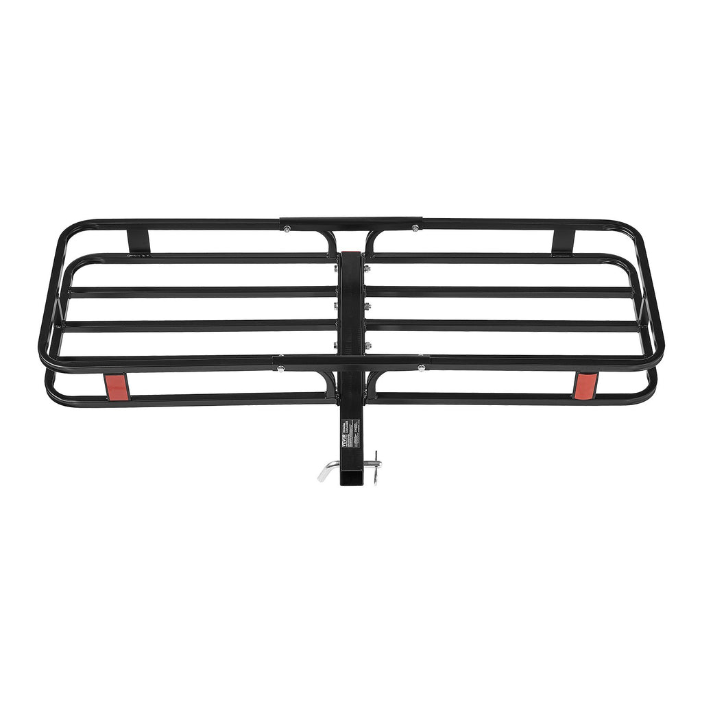 VEVOR 53" x 19" x 5", Hitch Cargo Carrier, 500 lbs Capacity Hitch Cargo Carrier with Hitch Stabilizer & Ratchet Straps, Hitch Mount Cargo Carrier with Cargo Net with Hook, Fit for SUVs