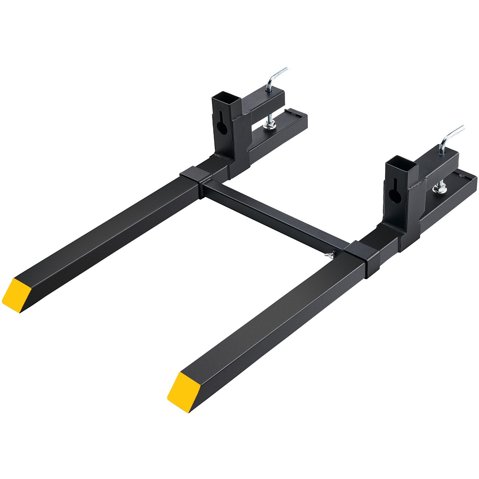 VEVOR Pallet Forks, 907 kg Clamp on Pallet Forks, 1090 mm Total Length Tractor Bucket Forks with Adjustable Stabilizer bar, Heavy Duty Pallet Forks for Tractor Attachments, Skid Steer, Loader Bucket