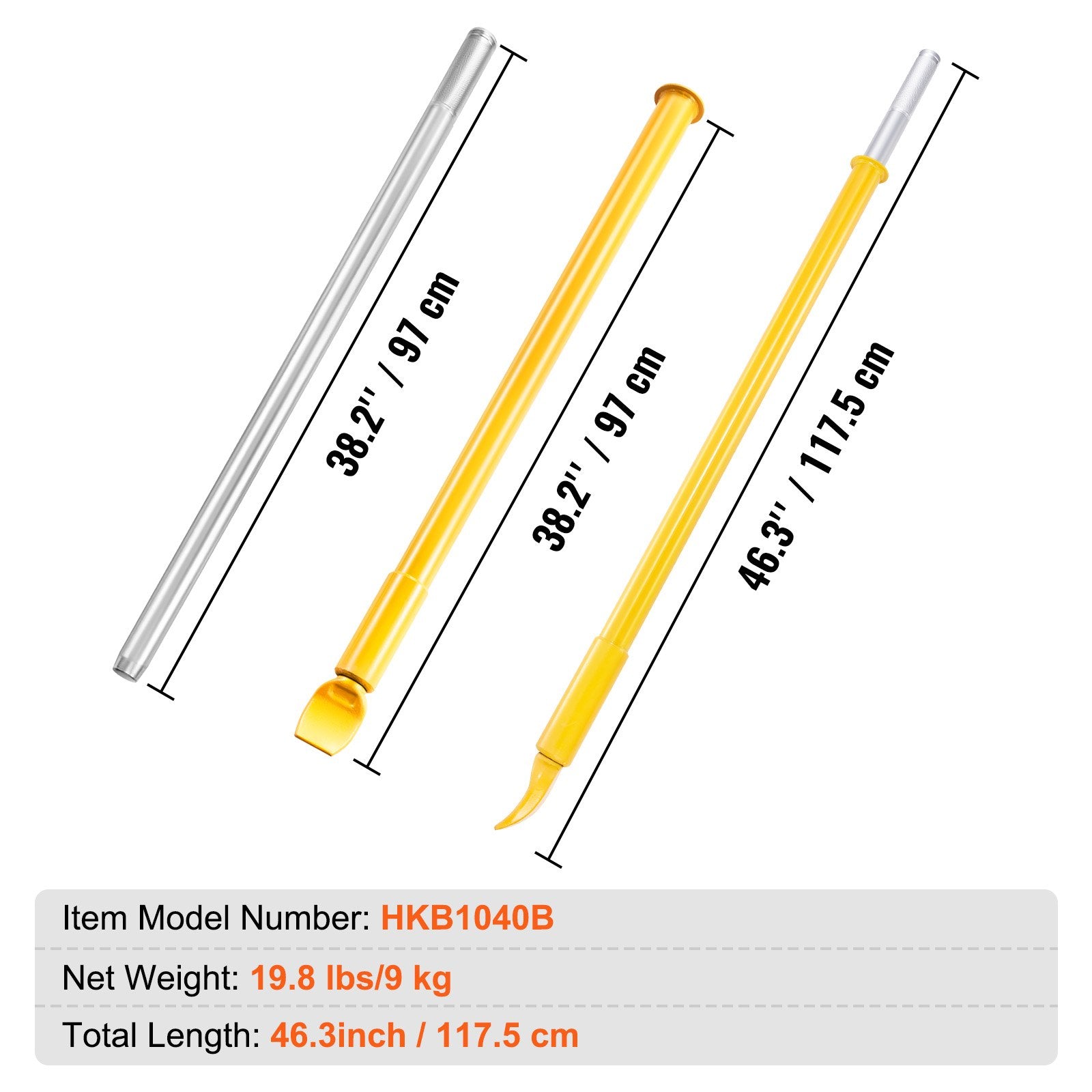 VEVOR Tire Bead Breaker Slide Hammer, 117.5 cm Length Tire Slide Hammer, Heavy Duty Steel Tire Changing Tool, Tire Breaker Bar for Car Truck Trailer Tire Removal