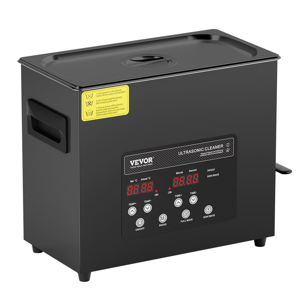 VEVOR 6L Ultra Sonic Cleaner, 180W Digital Ultrasonic Cleaning Machine with Gentle Mode & Upgraded Degassing, 40kHz Industrial Ultrasound Cleaner with Heater & Timer for Retainer, Jewelry, Tools