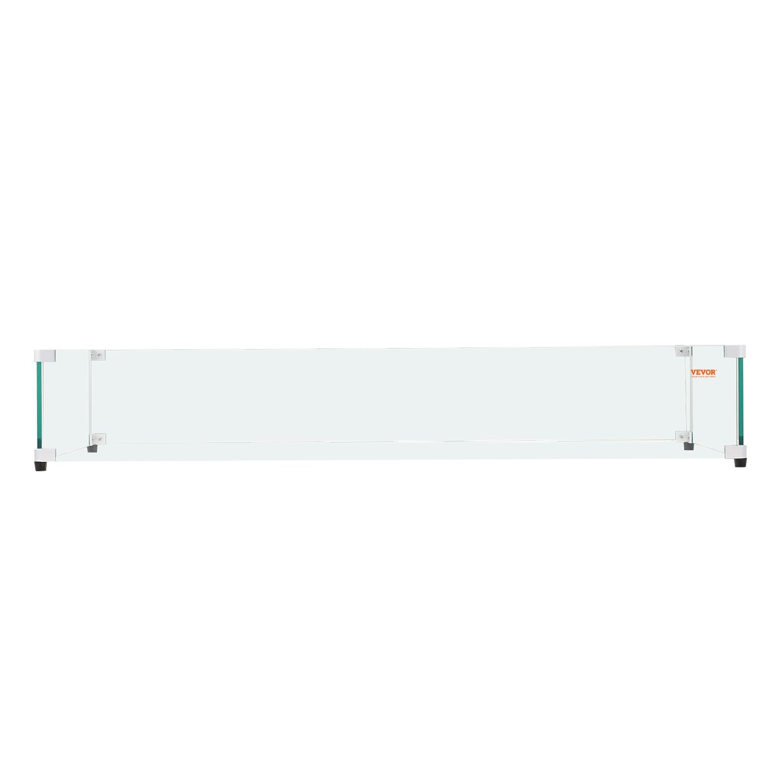 VEVOR Glass Wind Guard for Rectangular Fire Pit Table 924 x 417 x 191 mm, 8mm Thick and Sturdy Tempered Glass Panel with Hard Aluminum Corner Bracket & Rubber Feet, Easy to Assemble