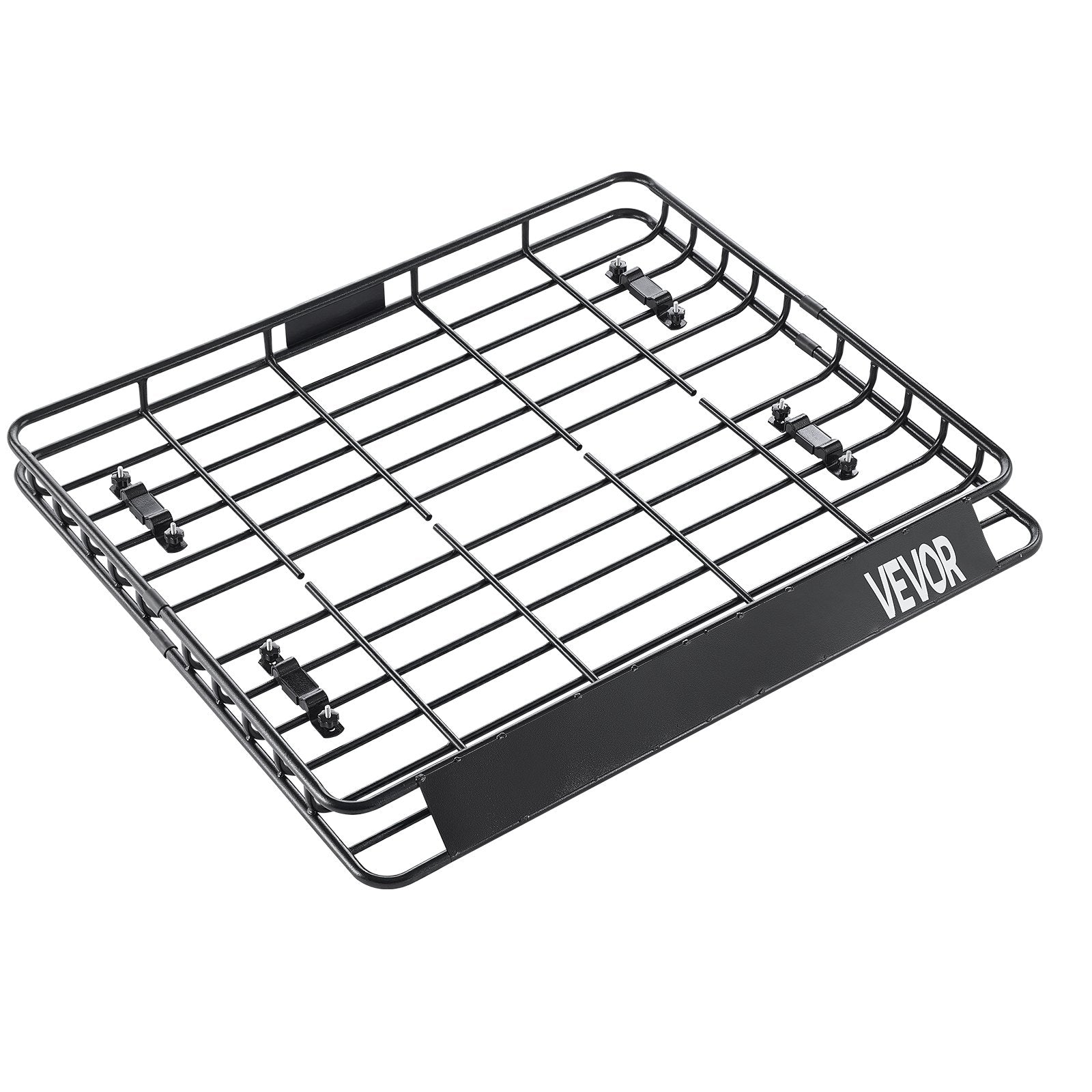 VEVOR Roof Rack Cargo Carrier, 1095 x 1270 x 105 mm, Universal Rooftop Cargo Basket, Car Top Luggage Holder with 68 kg Max Load Capacity, 4.1 in Fence, Anti-Rust Alloy Steel, Wind Fairing, for SUV Car