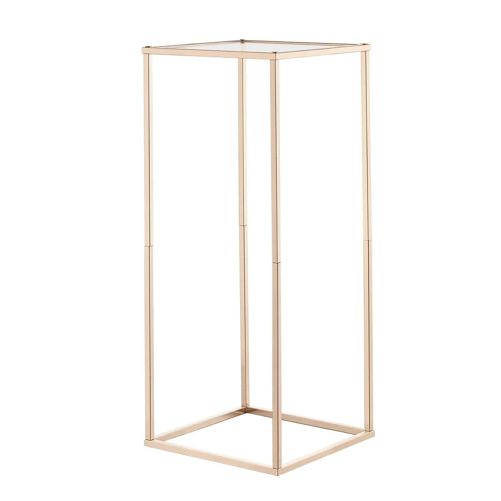 VEVOR Wedding Flower Stand, 10PCS 60cm Column Flower Stand, Floral Stands with Acrylic Laminate, Gold Rectangular Floral Display Rack for Wedding, Party, Birthday, Home,  Gold Centerpiece Stands