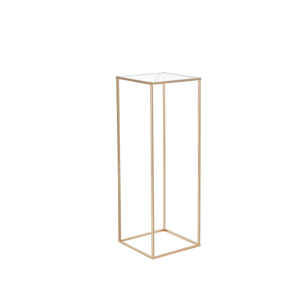 VEVOR 10PCS 31.5inch/80cm High Wedding Flower Stand, With Acrylic Laminate,Metal Vase Column Geometric Centerpiece Stands, Gold Rectangular Floral Display Rack for Events Reception, Party Decoration