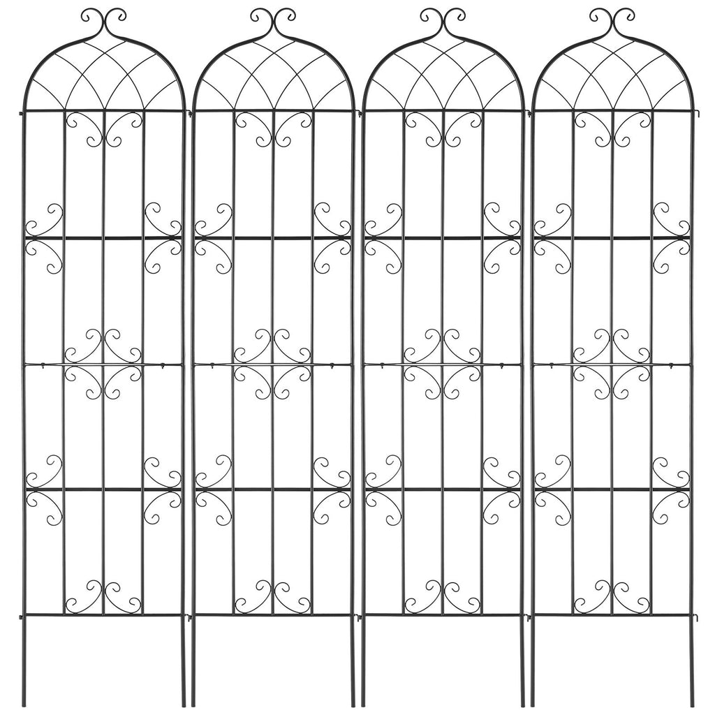 VEVOR Garden Trellis for Climbing Plants, 87 x 20 in, 4 Packs Rustproof Metal Garden Flower Trellis, Outdoor Climbing Rose Trellis Cucumbers Support, Decorative Clematis Trellis for Courtyards Lawns