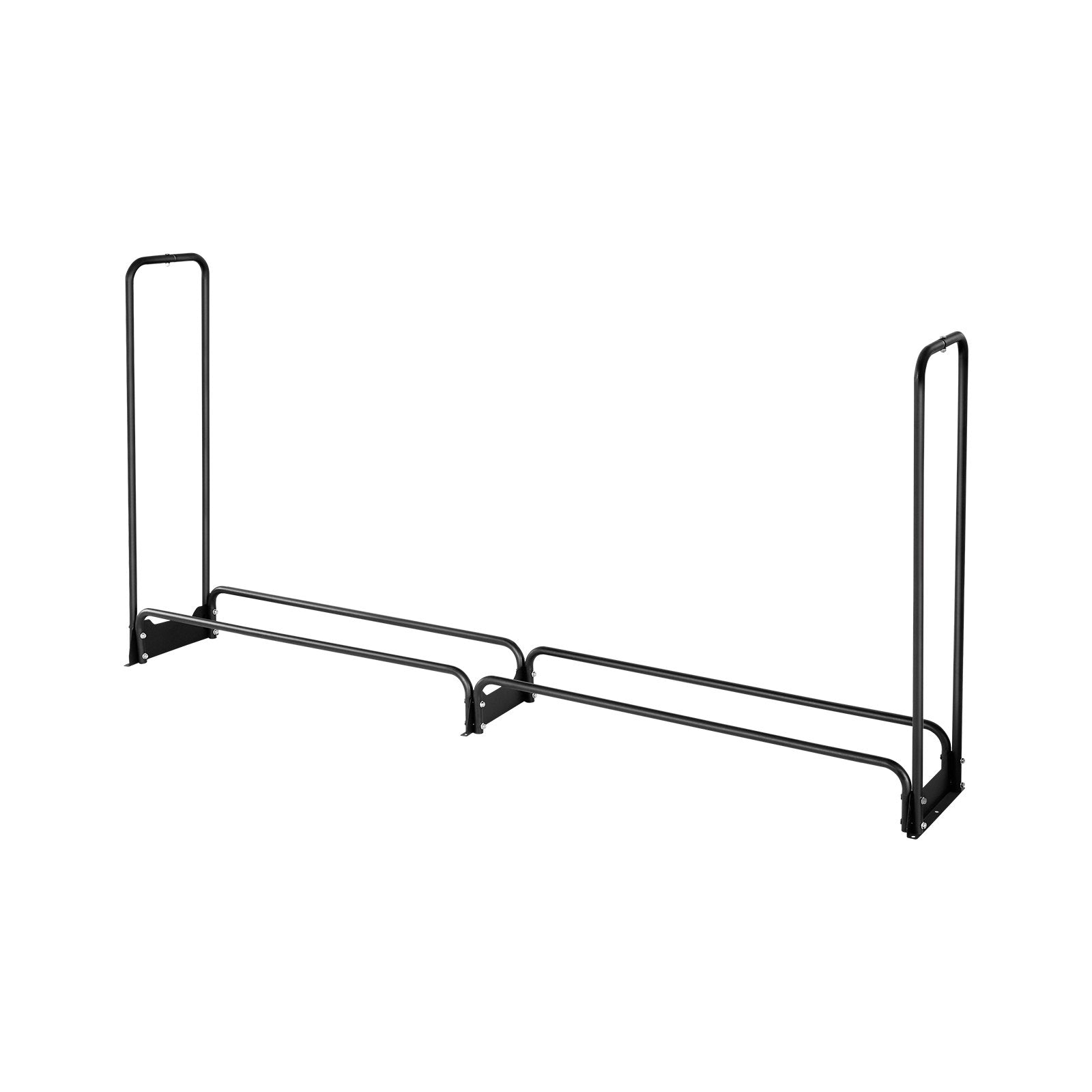 VEVOR Firewood Rack with Waterproof Cover, 2.57m Outdoor Firewood Holder, 1/2 Cord Storage Metal Log Holder, 299kg Max Weight Capacity, Top Covered, Powder-Coated Wood Storage Rack for Fireplace Deck