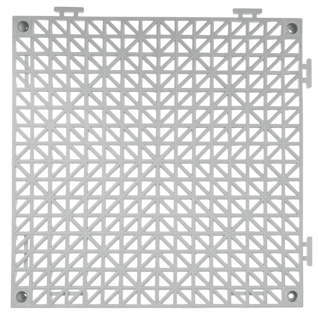 VEVOR Modular Interlocking Cushion, 12 Pack 30 x 30 cm Splicing Drainage Mats, Soft PVC Interlocking Drainage Floor Tiles, Non-Slip Drainage Holes for Restroom, Bathroom, Kitchen, Pool, Wet Area, Gray