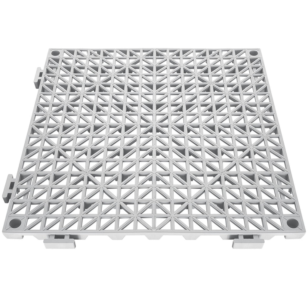 VEVOR Modular Interlocking Cushion, 55 Pack 30 x 30 cm Splicing Drainage Mats, Soft PVC Interlocking Drainage Floor Tiles, Non-Slip Drainage Holes for Restroom, Bathroom, Kitchen, Pool, Wet Area, Gray