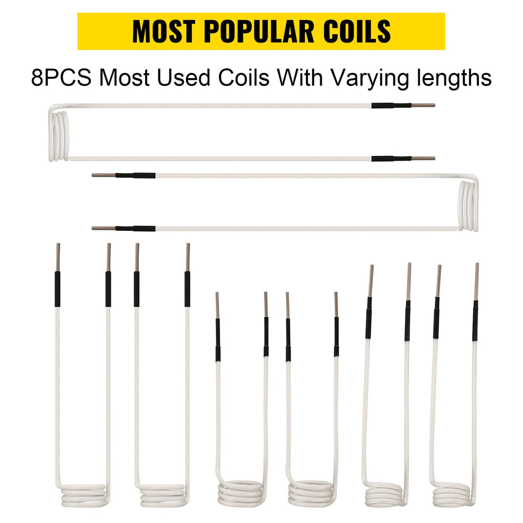 VEVOR Induction Heater Coil Kit Induction Coils 8PCS For Removing Rusty Bolts