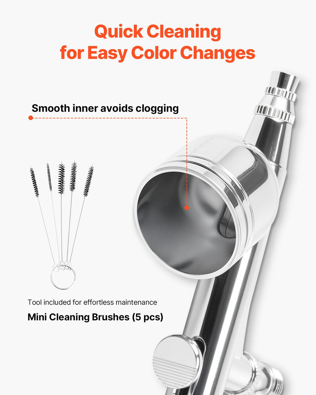 VEVOR Airbrush Kit Air Brush Kit 1/6 HP Air Compressor 1 Airbrush 3 Tips Paint