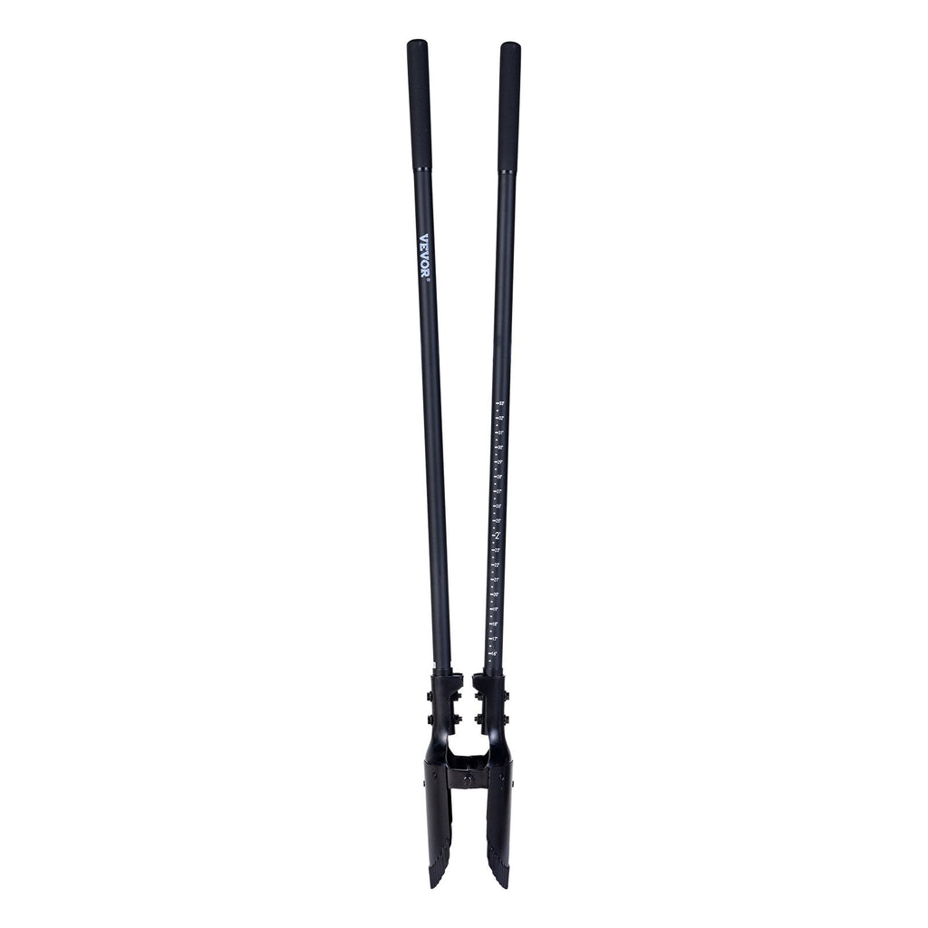 VEVOR Post Hole Digger, Heavy Duty Post Hole Digger with Fiberglass Handle, Manual Hole Digger with Scale Markings and Metal Blade, Post Hole Digger Tool for Digging Gardening and Outdoors, 1460 mm