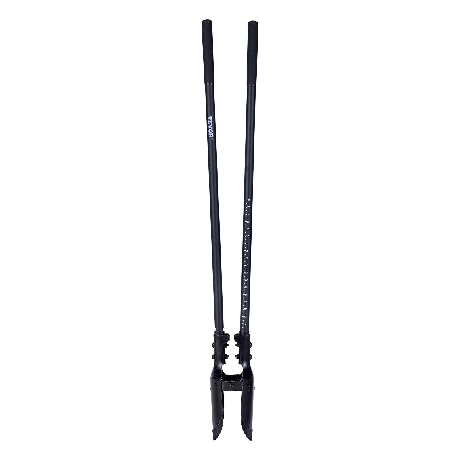 VEVOR Post Hole Digger, Heavy Duty Post Hole Digger with Fiberglass Handle, Manual Hole Digger with Scale Markings and Metal Blade, Post Hole Digger Tool for Digging Gardening and Outdoors, 1460 mm